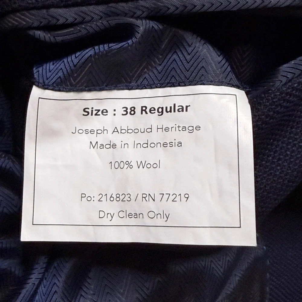 Joseph Abboud‎ Heritage Blazer Mens 38R Blue Reda Super 110s Wool Sport Coat